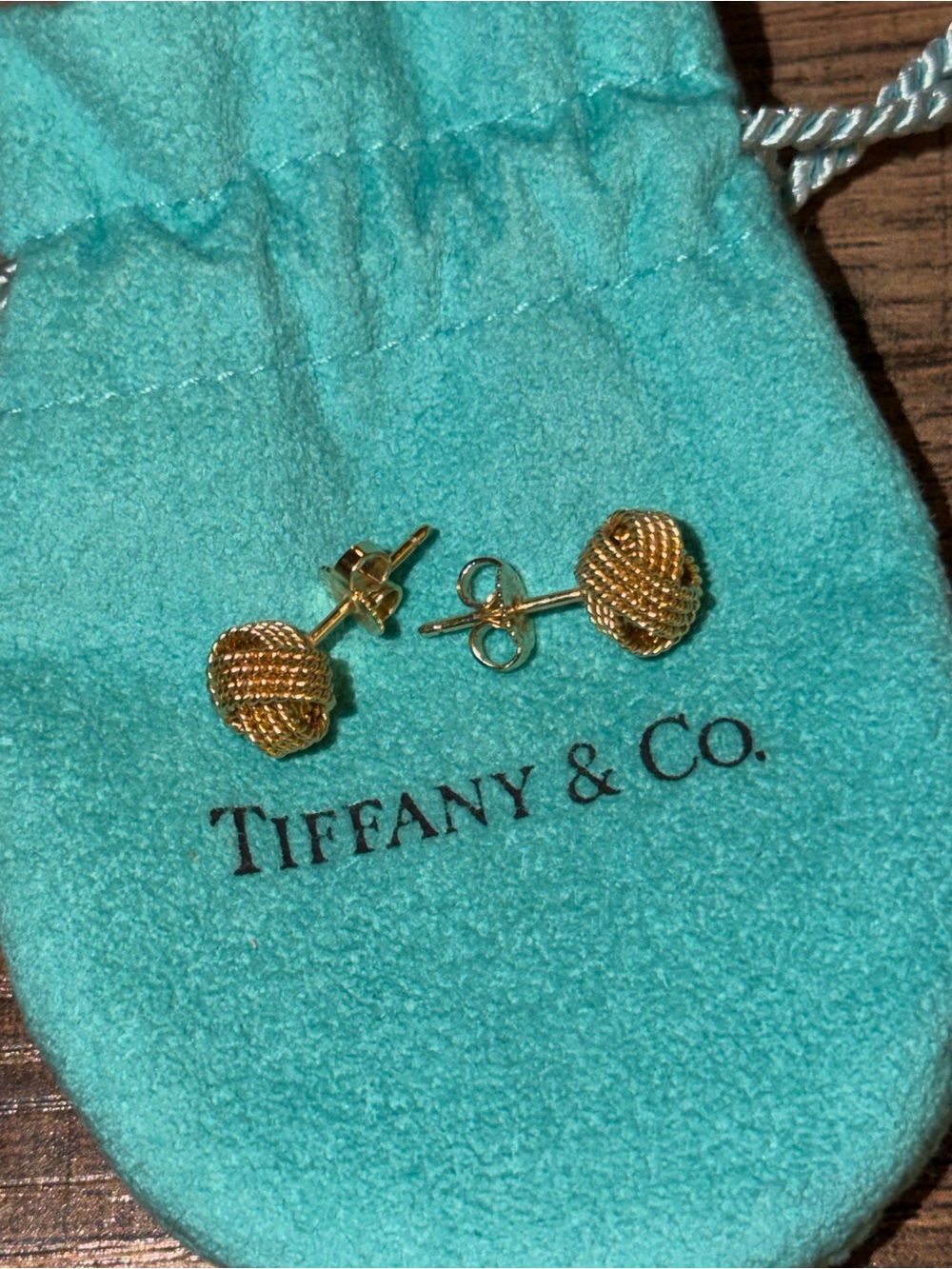 Tiffany & Co. Gold Rope Knot Stud Earrings